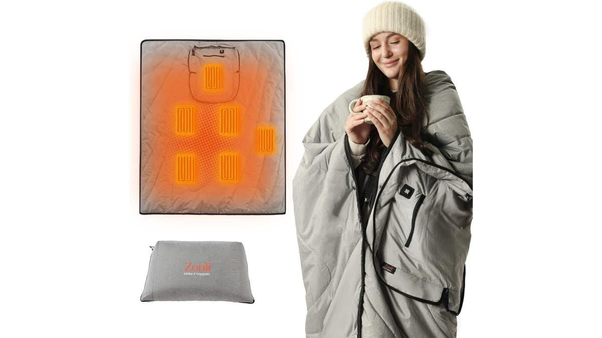 Wear this cordless heated blanket like a poncho.