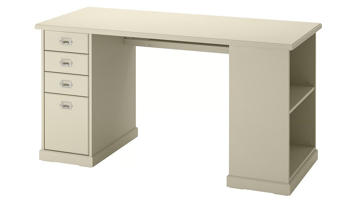 There's plenty of storage space in this IKEA desk. 