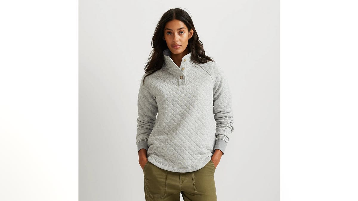 A stylish layer with a unique quilted look.?