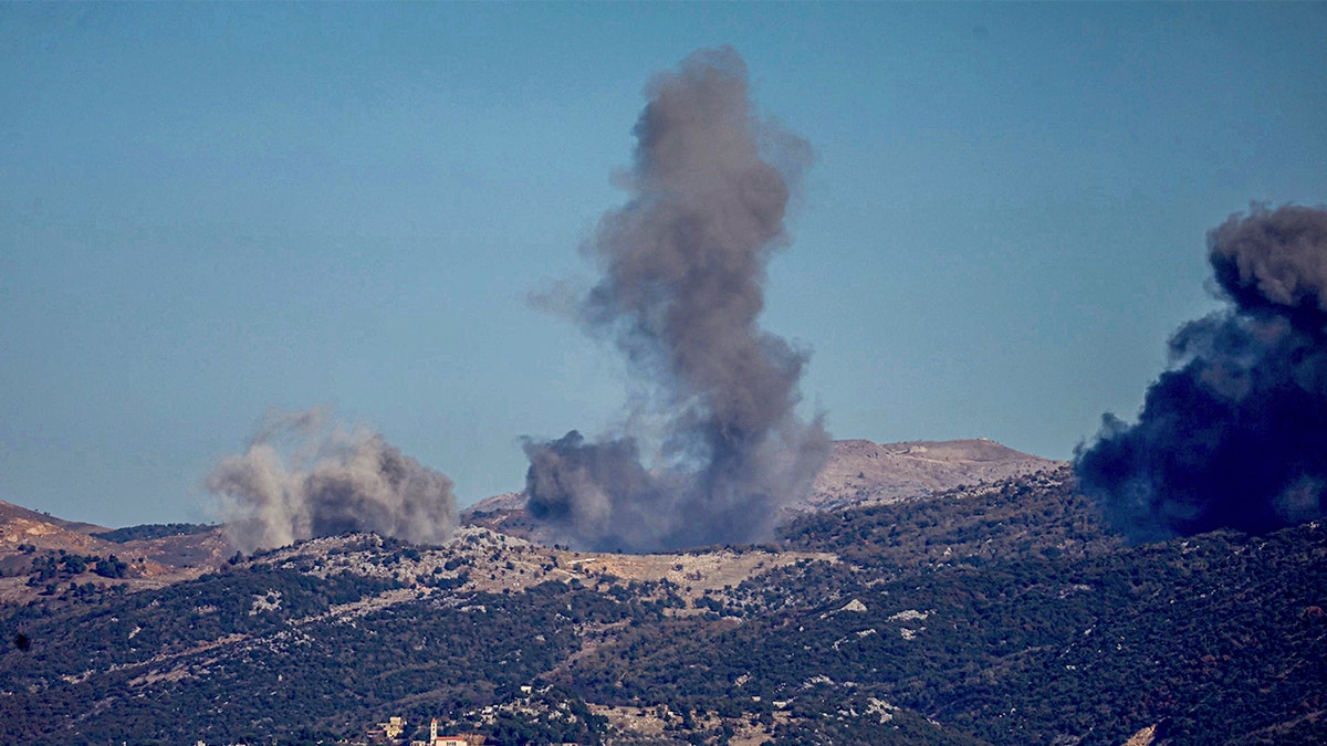 Smoke rises after an Israeli strike in Lebanon