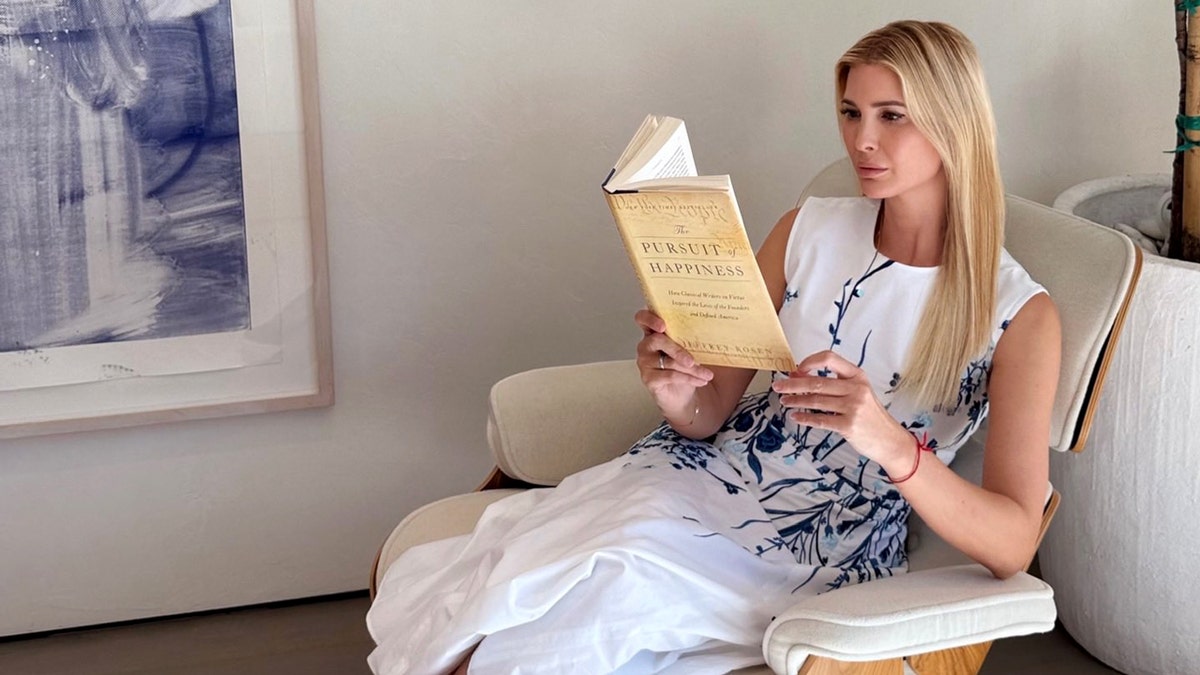 ivanka trump reading in chair