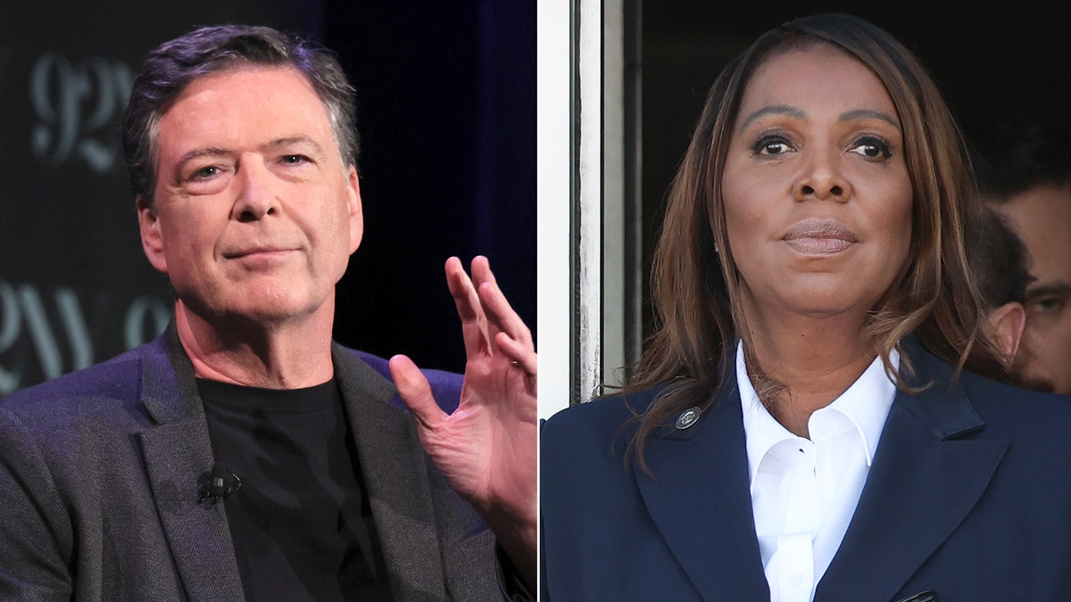 Po lewej: były dyrektor FBI James Comey; Po prawej: prokurator generalna Nowego Jorku Letitia James