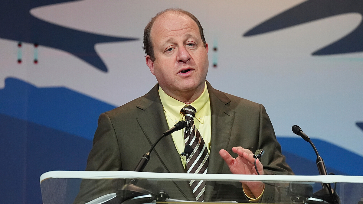 Colorado Gov. Jared Polis speaks to the National Governors Association at the Broadmoor Hotel