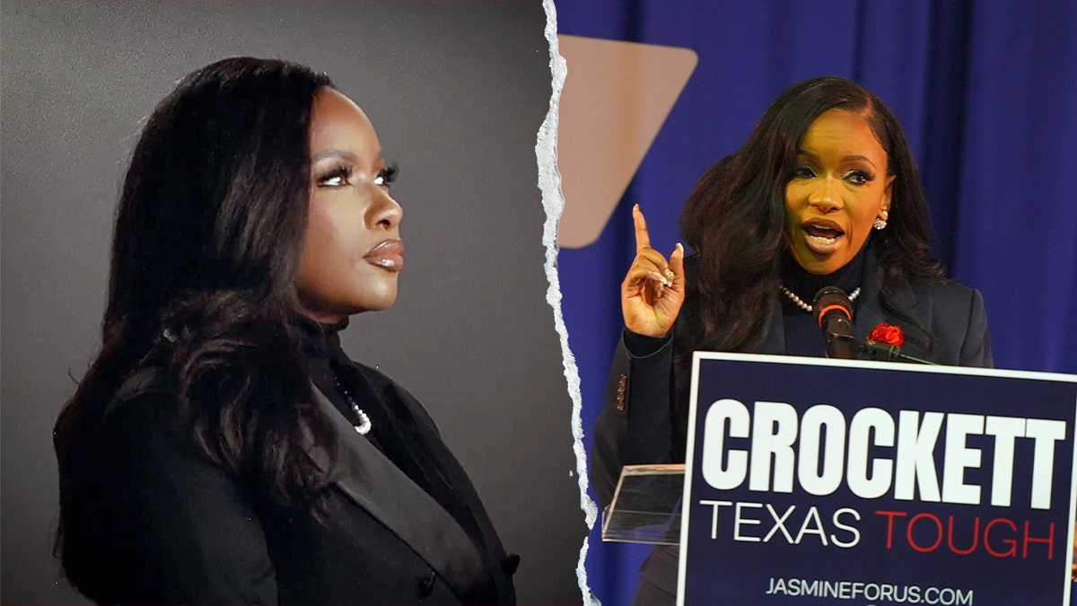 Advertisement Jasmine Crockett and Crockett on the campaign platform.
