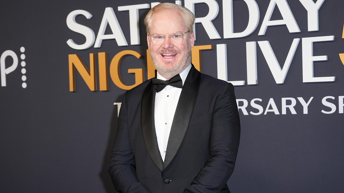 Jim Gaffigan at the SNL 50th red carpet in New York in February 2025.