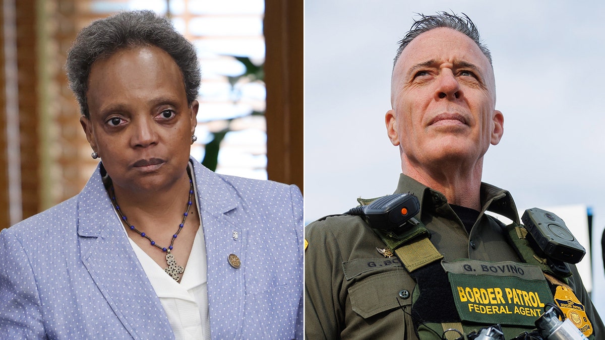Left: Lori Lightfoot; Right: Gregory Bovino