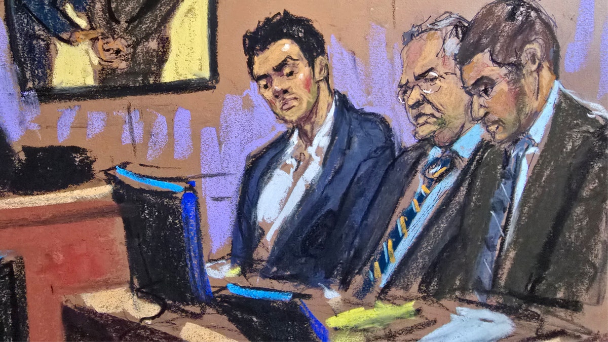 Luigi Mangione looking down