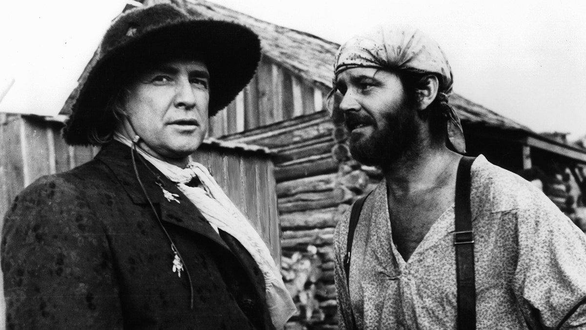 Marlon Brando and Jack Nicholson in a screenshot from the 1976 movie, "The Missouri Breaks."