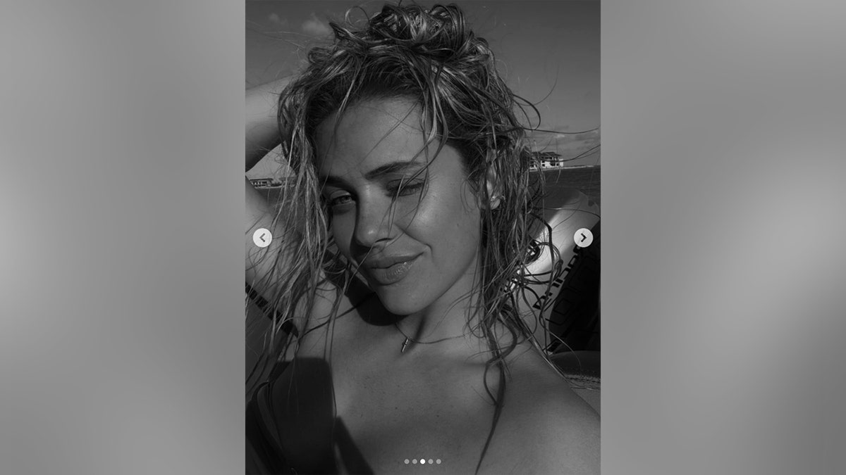 Moroney also shared a black-and-white photo of her seemingly on a boat.