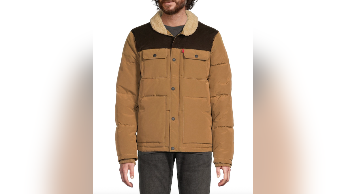 This cold weather jacket has a rugged edge.
