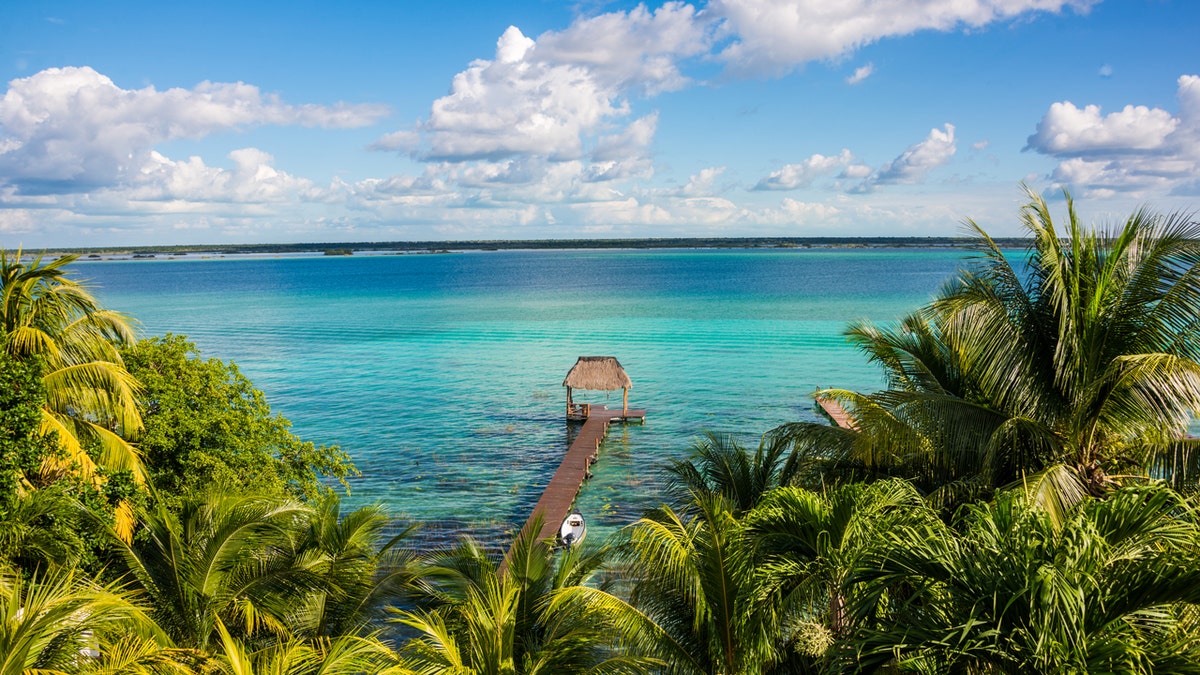 aerial shot of mexico beach