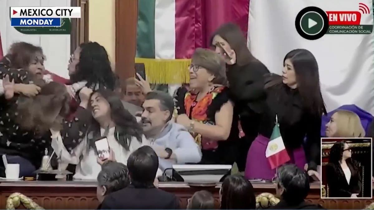 Lawmakers fight in Mexico