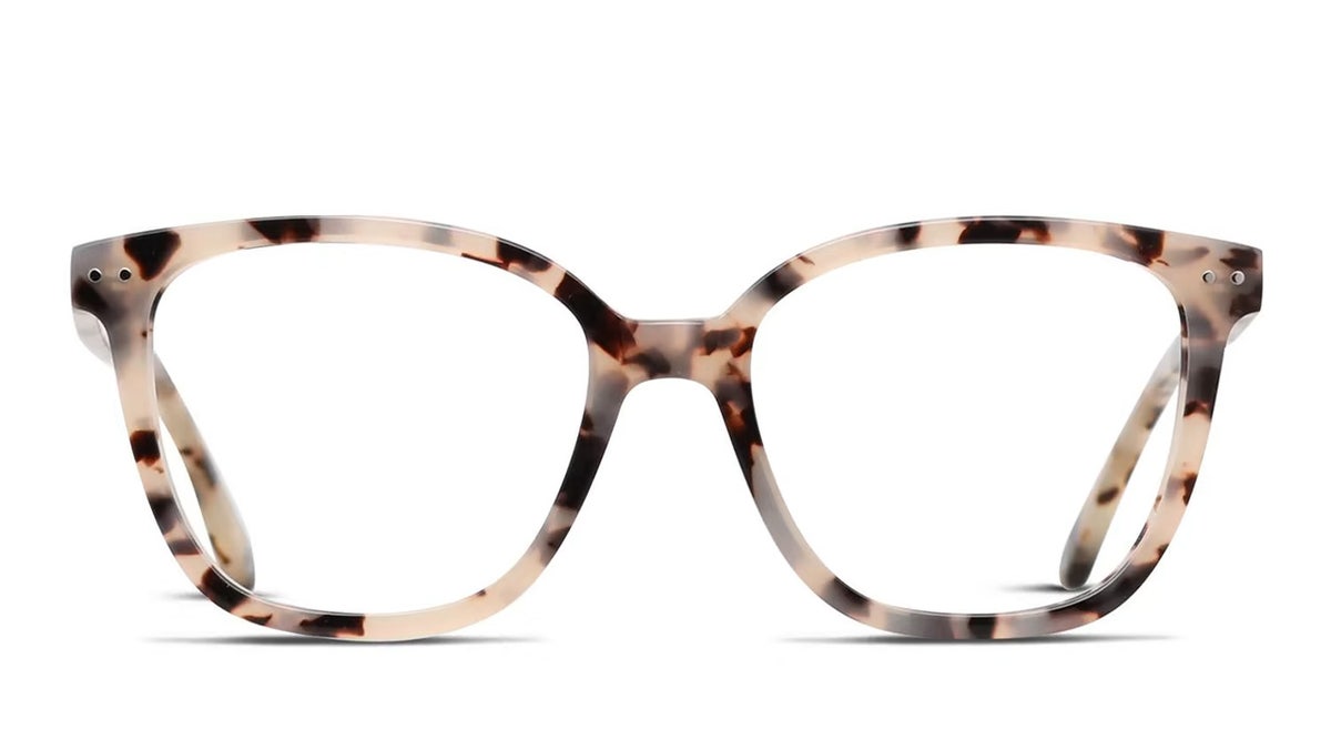 These cat-eye-shaped frames create a polished, understated look.