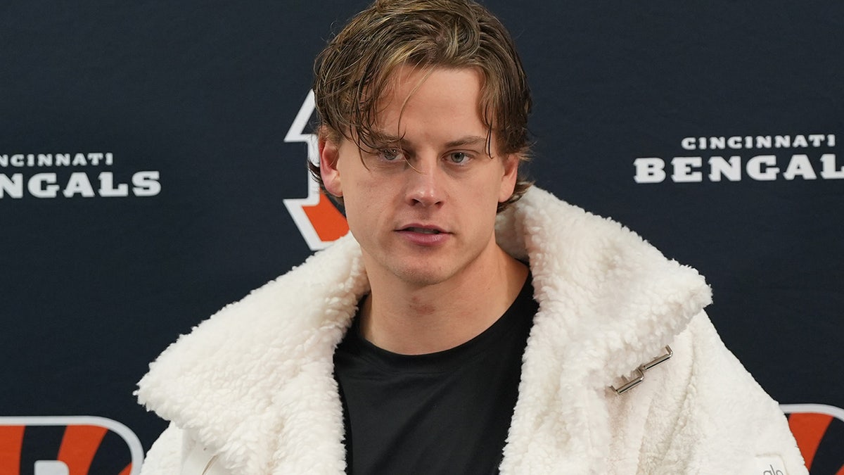 Joe Burrow talks to reporters