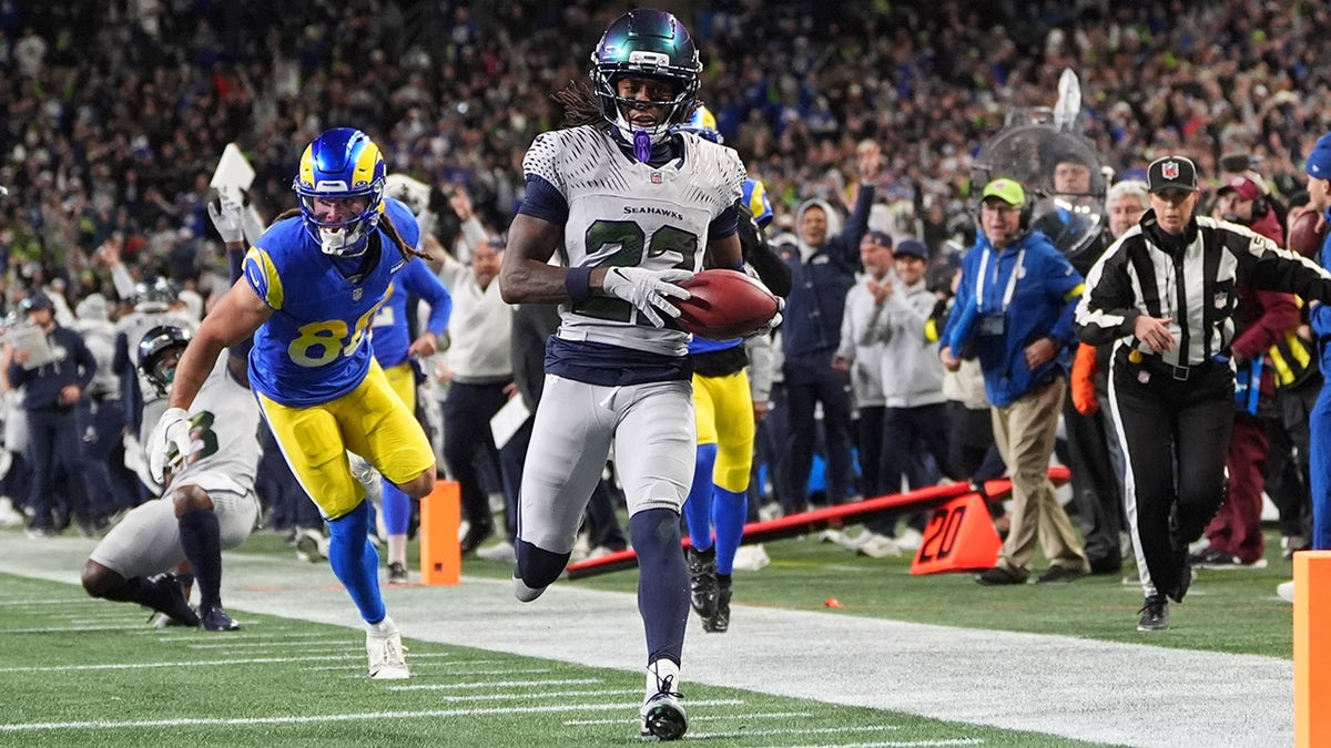 Rashid Shaheed runs a punt back for a touchdown