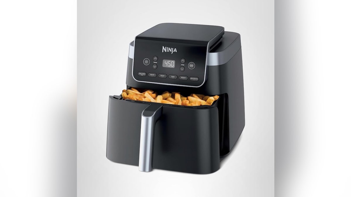 This air fryer crisps from frozen with 75% less fat.