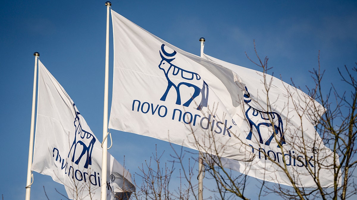 three flags with novo nordisk logo