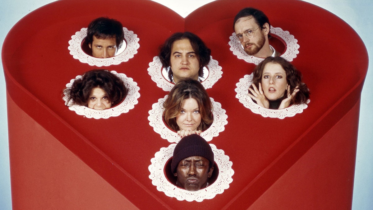 The original cast of "Saturday Night Live" in a promotional shoot in 1975.