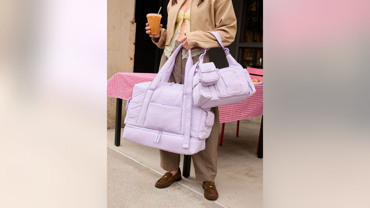 There are plenty of pockets in this weekender duffel, including a separate shoe compartment. 