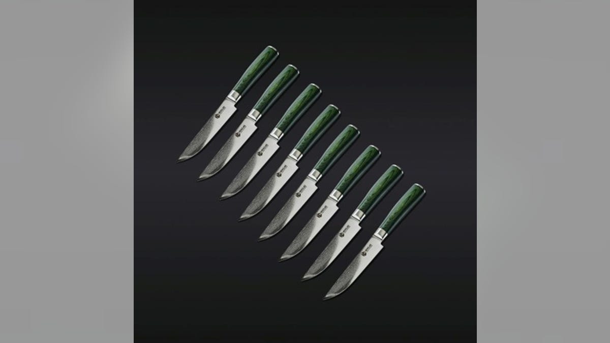 Sharp, stunning and unique, these knives are a great replacement for your boring steak knives. 