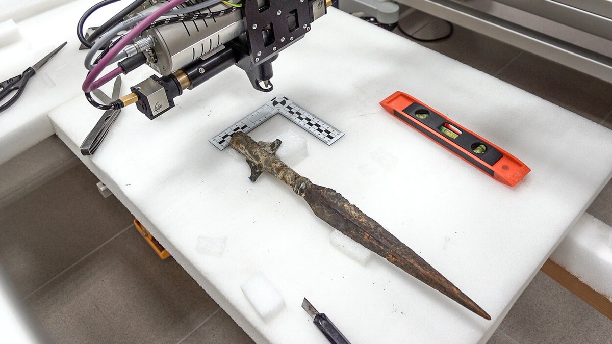 Spear undergoing preservation