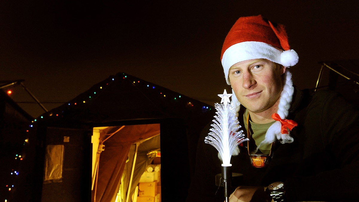 Prince Harry dressed as Santa in Afghanistan.