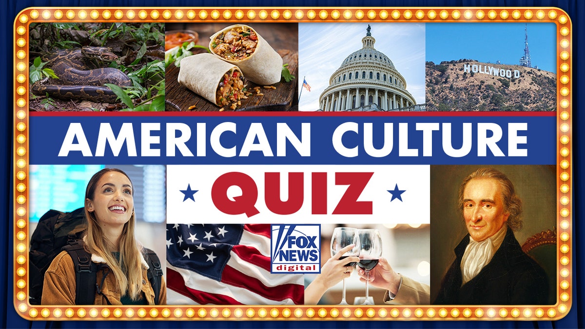 American Culture Quiz, with variety of images displayed in grid