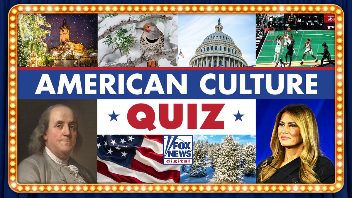 American Culture Quiz, with variety of images displayed in grid 