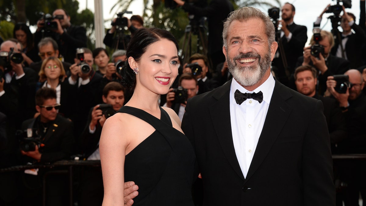 Rosalind Ross and Mel Gibson attend Cannes