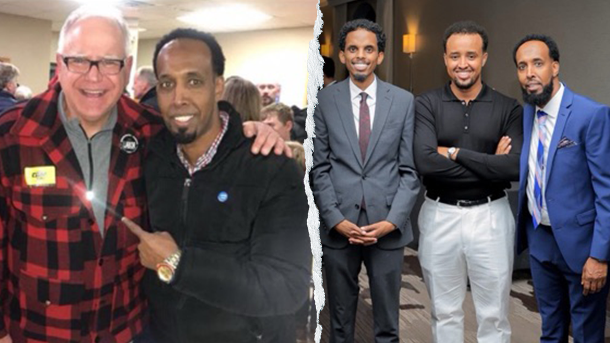 Gov. Tim Walz, Omar Fateh and Jamal Osman with Somali illegal alien
