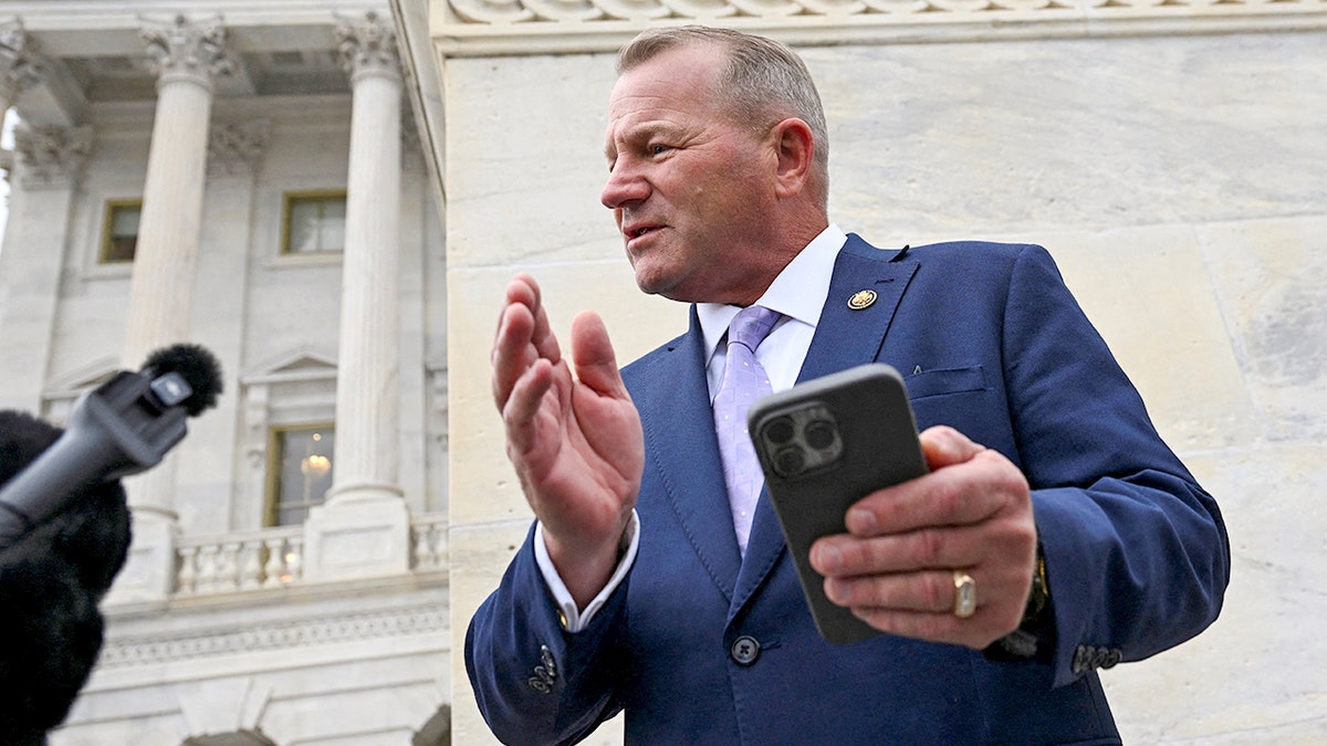 Troy Nehls speaks with reporters on Capitol Hill