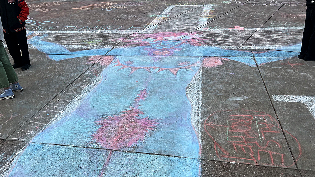 Jesus chalk drawing