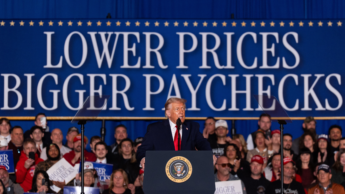 U.S. President Donald Trump addresses inflation and affordability at Mount Airy Casino Resort in Mount Pocono