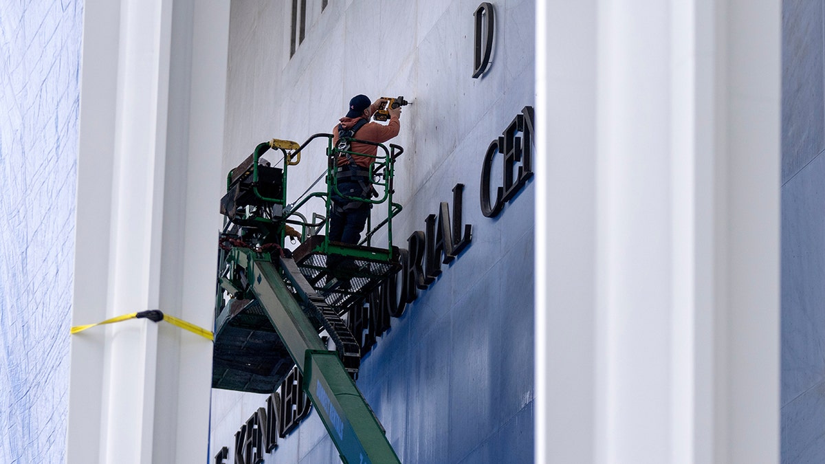 Construction on the Kennedy Center in Washington DC
