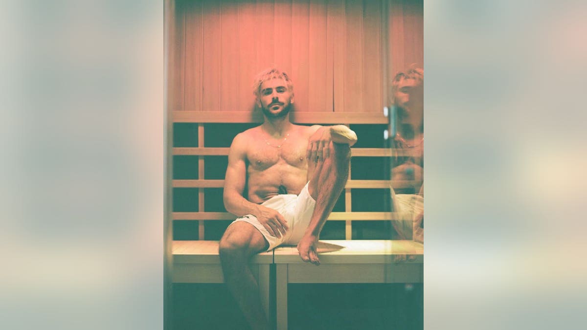 Zac Efron in a sauna