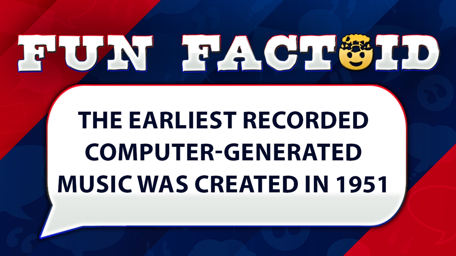 The earliest recorded computer-generated music was created in 1951