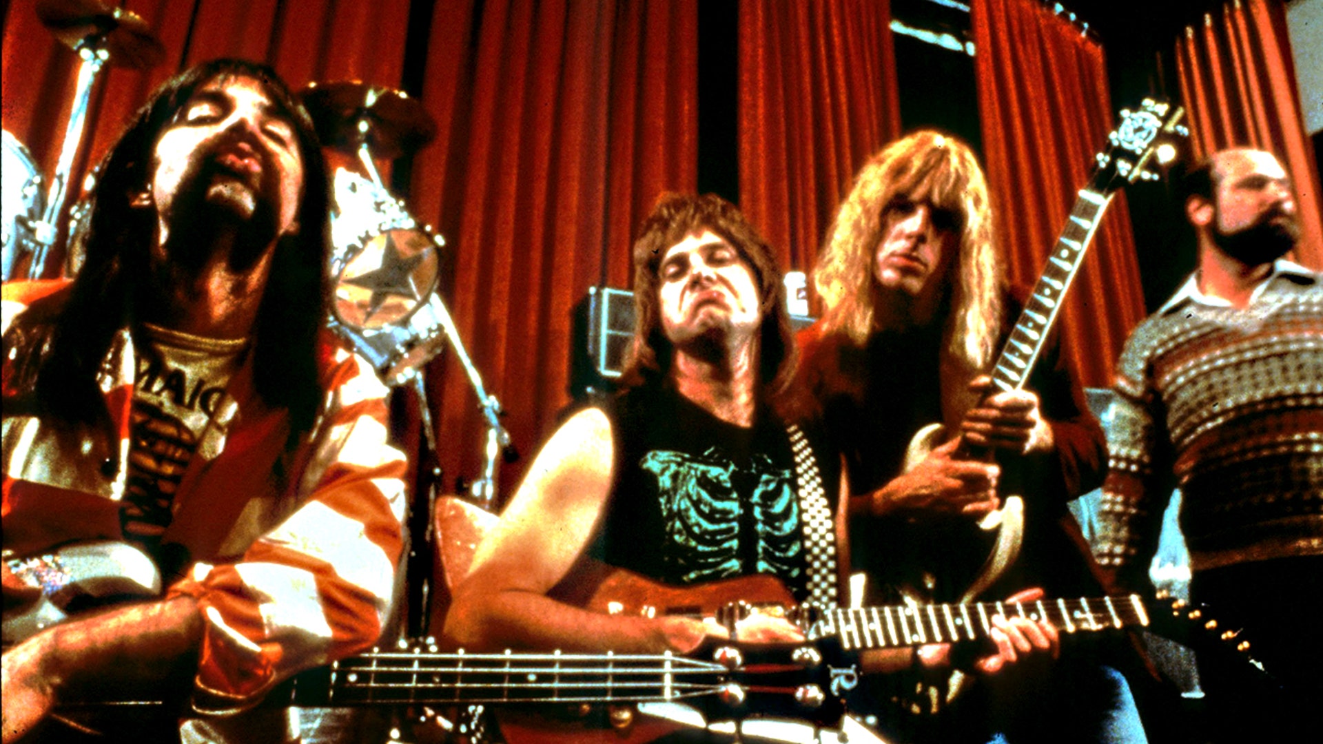 Rob Reiner with the cast of This is Spinal Tap