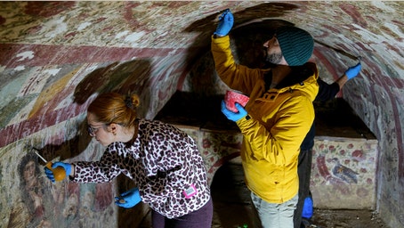 Archaeologists uncover rare fresco of Jesus in town Pope Leo XIV recently visited