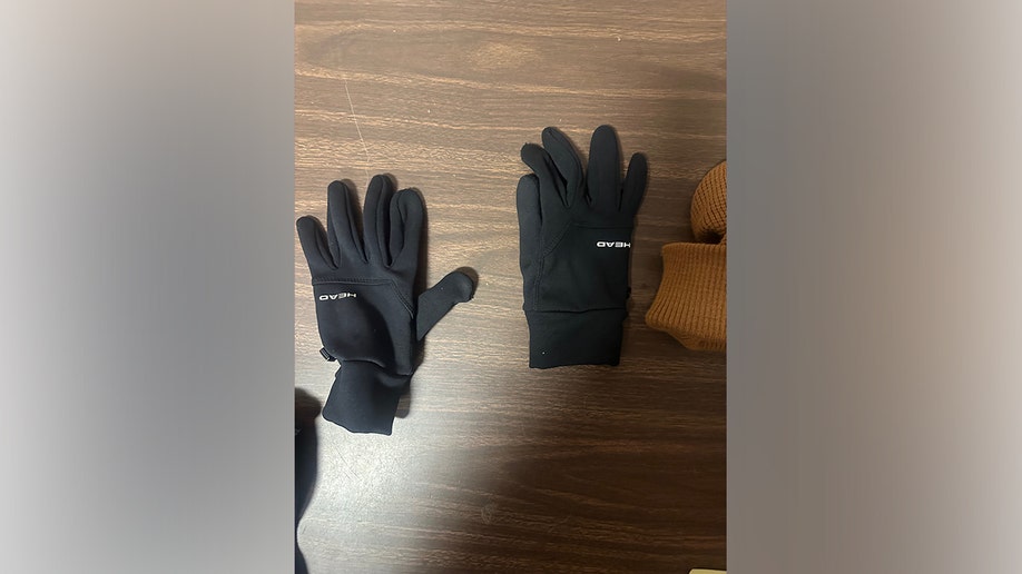 Evidence photos of Luigi Mangione's gloves from the apprehension  for UnitedHealthcare CEO Brian Thompson murder