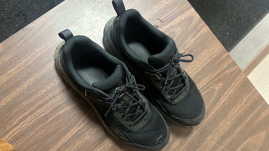 Evidence photos of Luigi Mangione's sneakers from the apprehension  for UnitedHealthcare CEO Brian Thompson murder