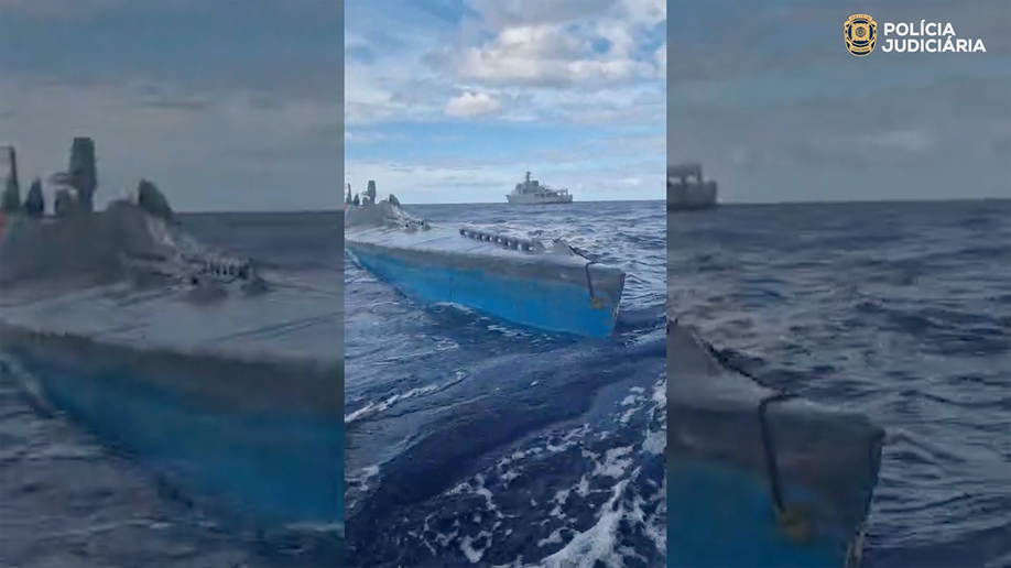 Narco-sub disconnected  the seashore  of Portugal.