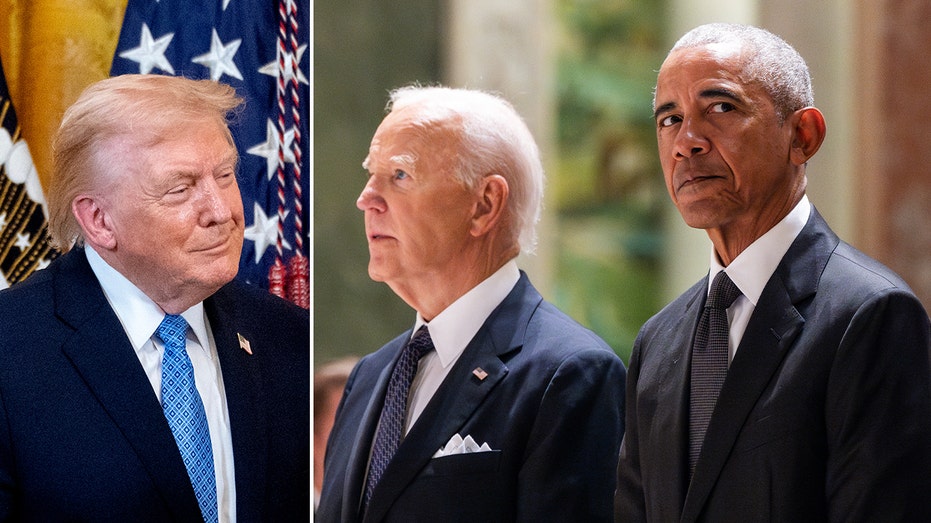 Trump gets fresh digs in at Biden, Obama with new plaques added to White House 'Presidential Walk of Fame'