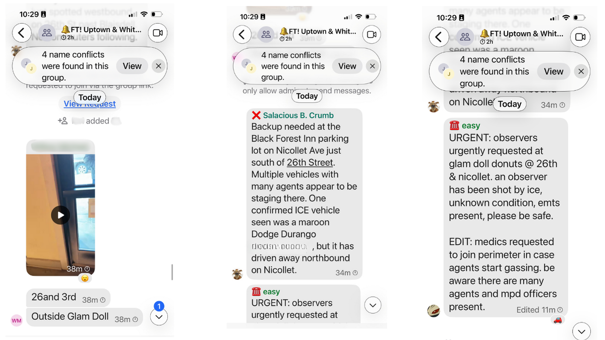 Members of an ICE Watch "Rapid Response" team tracked federal agents to the street, calling on more protesters to come to the street, where an anti-ICE demonstrator was killed minutes later. 