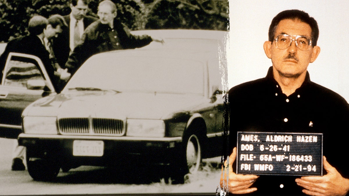 FBI agents taking Aldrich Ames into custody during an arrest operation.