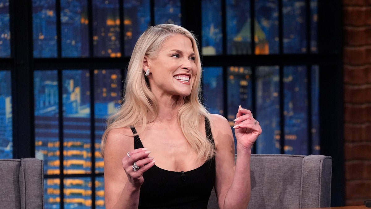 Ali Larter sits for a TV interview