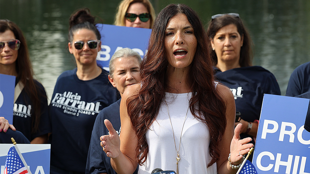 Orange County school board member Alicia Farrant speaking