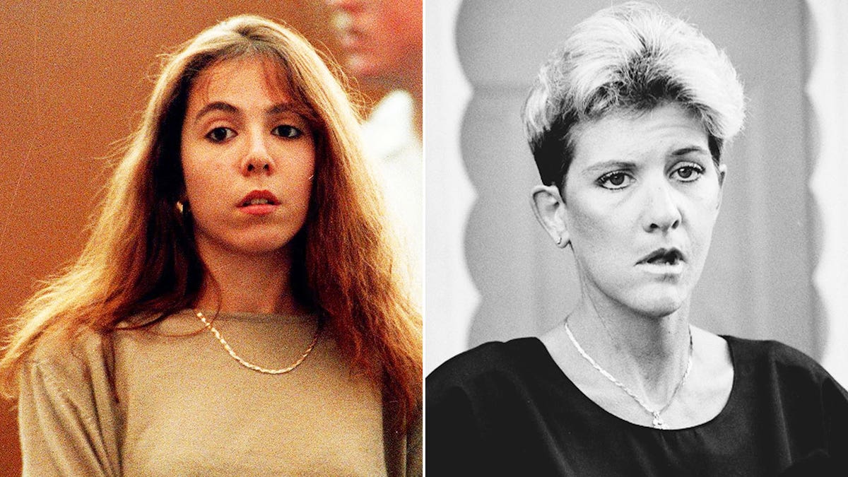 Split side-by-side photo of Amy Fisher and Mary Jo Buttafuoco