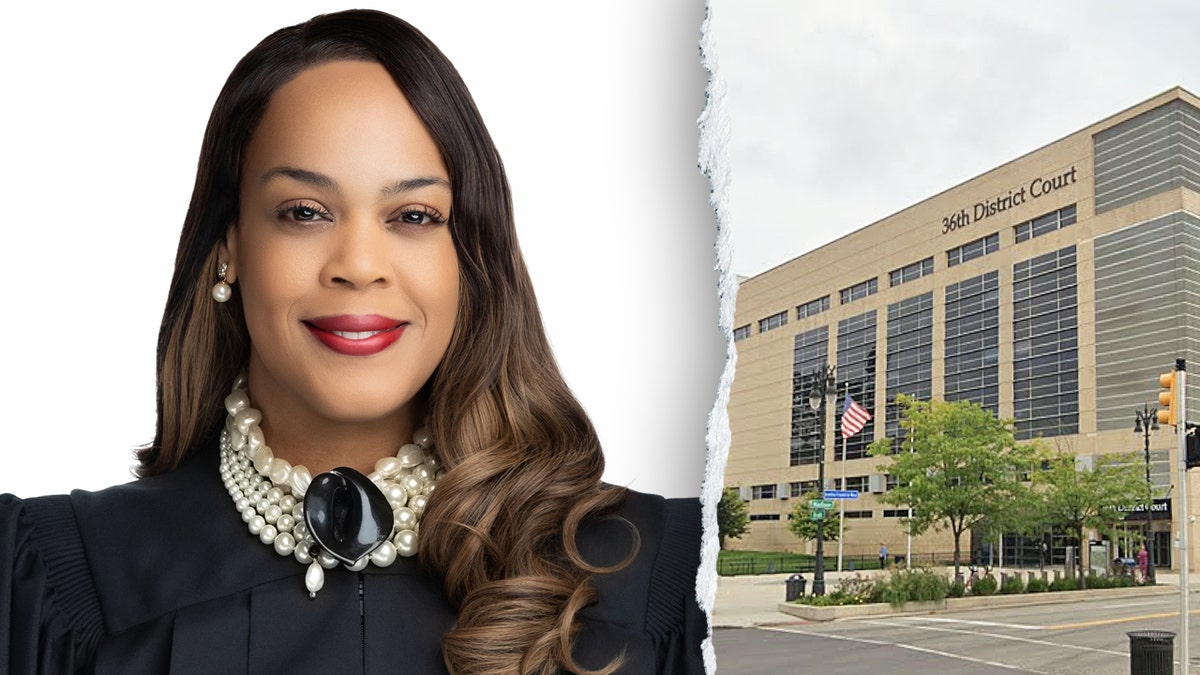 Andrea Bradley-Baskin and exterior of 36th District Court