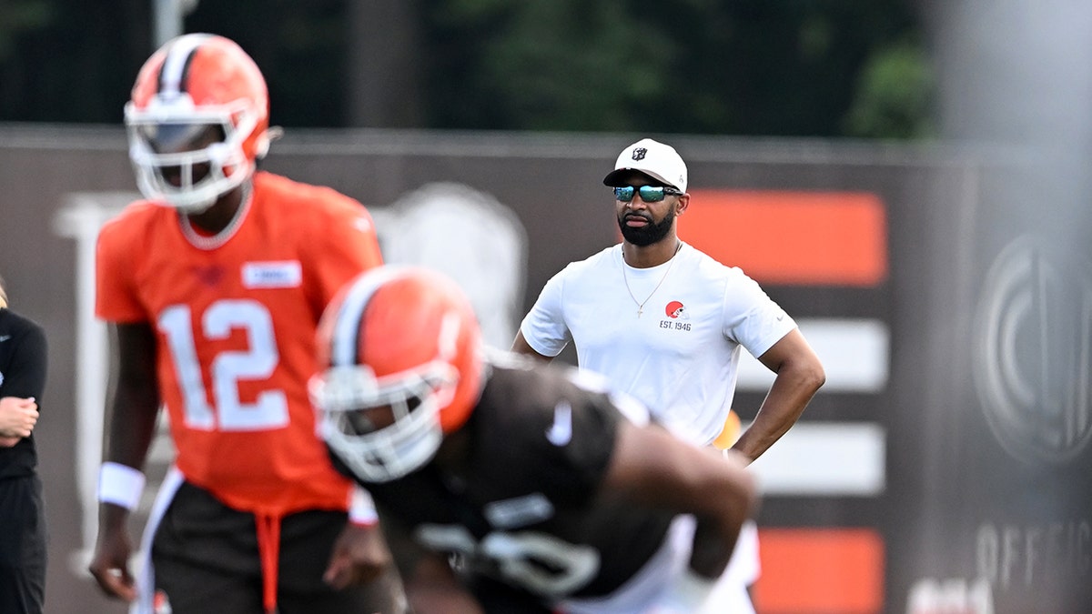 Andrew Berry looks on at practice