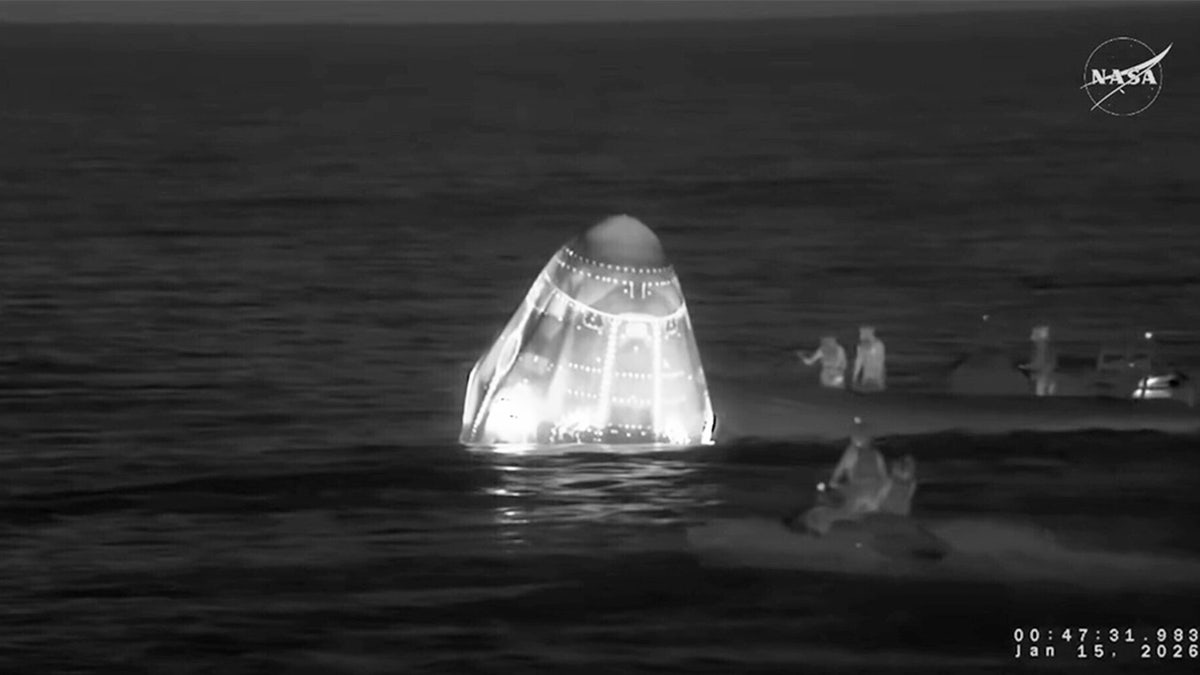recovery vessels approaching the NASA's SpaceX Crew-11 capsule